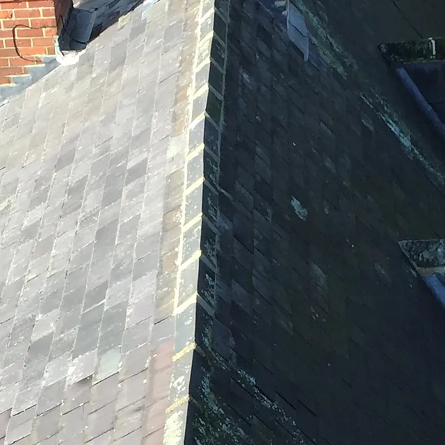 A roof that has been repaired by our team